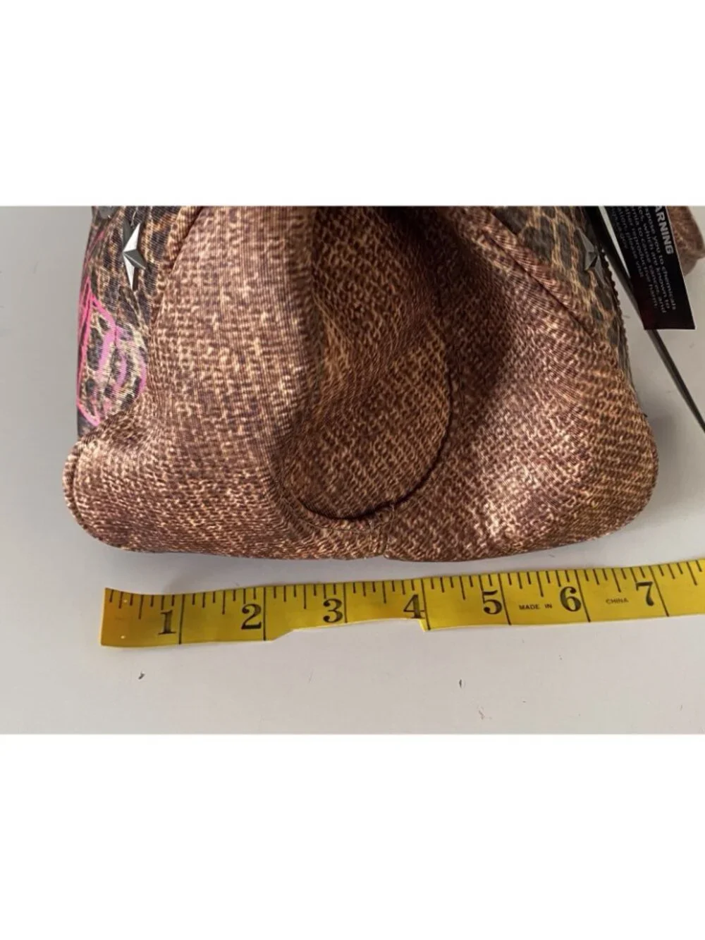 Von Dutch Leopard Print Bree Satchel Bag Animal Print Chic Orange W/Lock Charm